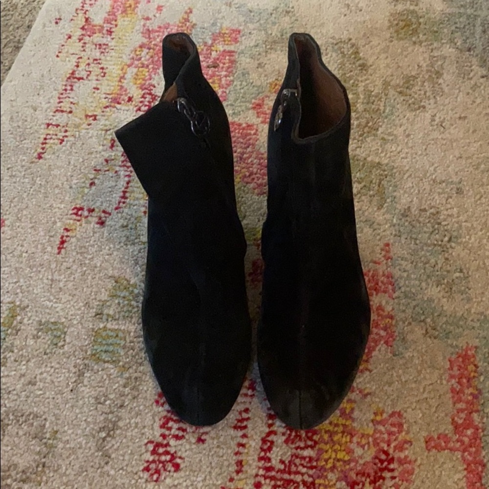 Suede black booties